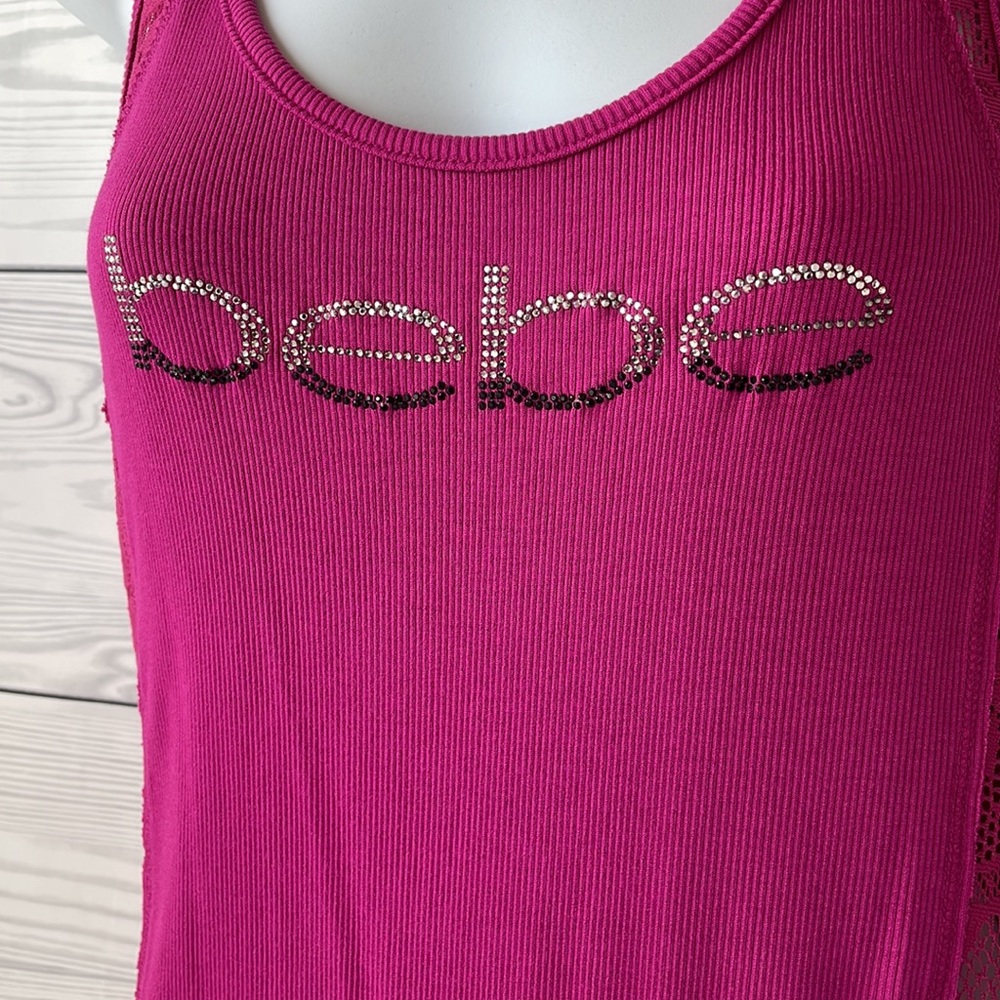 Bebe Lace & Rhinestone Racerback‎ Tank - Picture 4 of 6